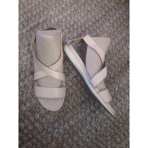 Naturalizer Sandals 9 Med Sashe Comfort Soft Toe Pad Leather  Ankle Strap Nude